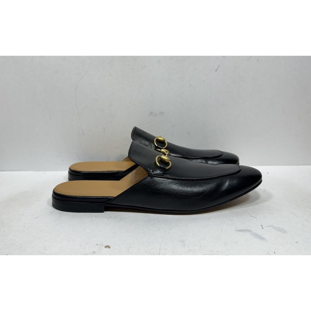 Gucci Black Leather Princetown Mule Slides 426219 Men's Size 10.5 US Slip On